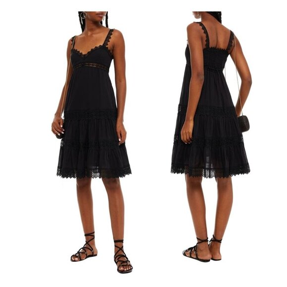 CHARO RUIZ IBIZA Crocheted Lace-trimmed Cotton-blend Dress, Size S, NWT - Picture 1 of 16